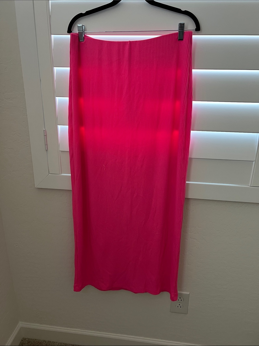 Show Me Your MuMu Ribbed Midi Skirt in Pink XL